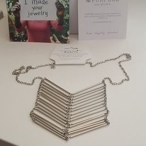 Purpose Wear Freedom Silver toned Chevron Necklace